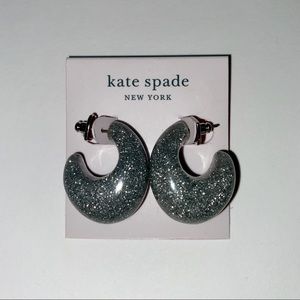 NWT Kate Spade Adore-Ables Sliver Glitter Huggies